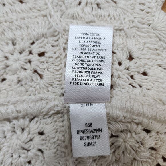 BP Ivory Crochet Spaghetti Strap Crop Top Granny Square Camisole - Picture 5 of 5